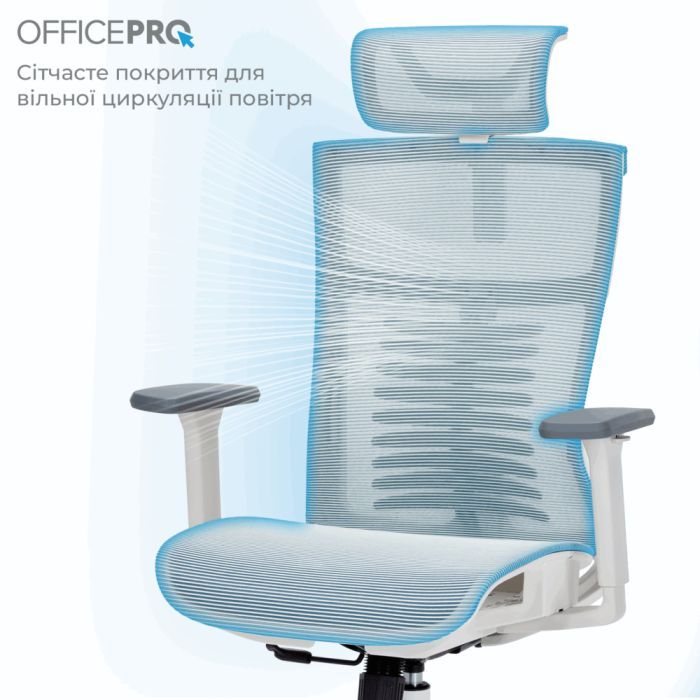 Офісне крісло OfficePro Balance OC620-W-LG-LG (OC620-W-LG-LG) зображення 3