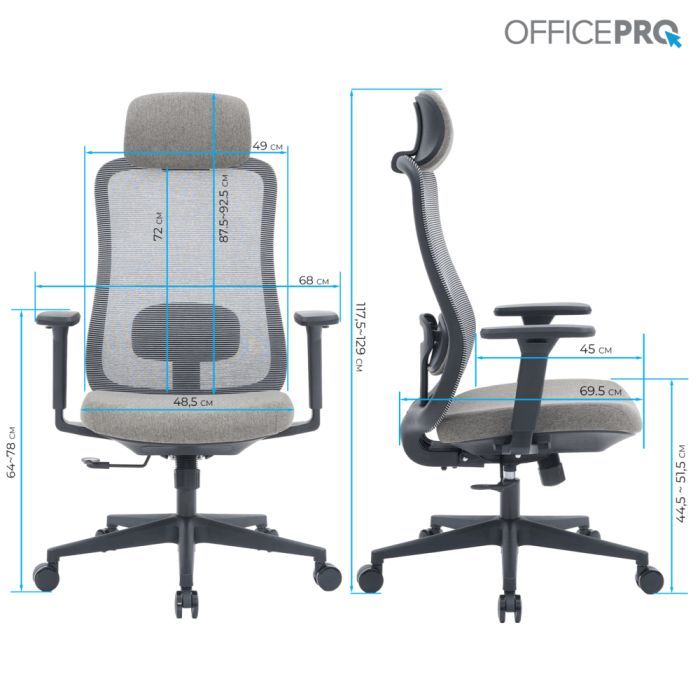 Офісне крісло OfficePro Wave OC599-B-DG-DG (OC599-B-DG-DG) зображення 11
