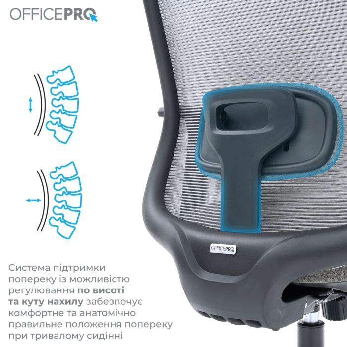 Офісне крісло OfficePro Wave OC599-B-DG-DG (OC599-B-DG-DG) зображення 4