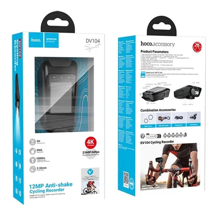 Відеореєстратор HOCO DV104 4K Riding recorder Black (6942007646000) зображення 7