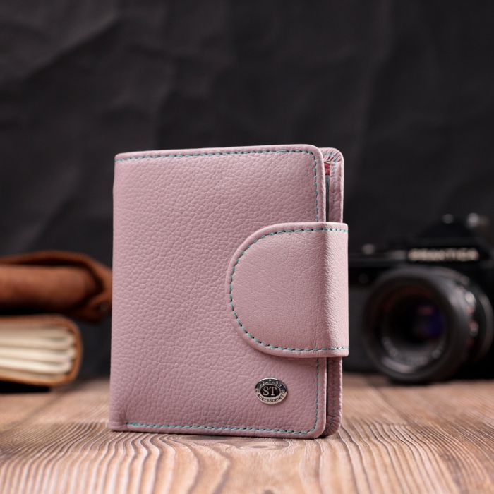 Гаманець ST Leather З натуральної шкіри Бежевий (19456) зображення 9