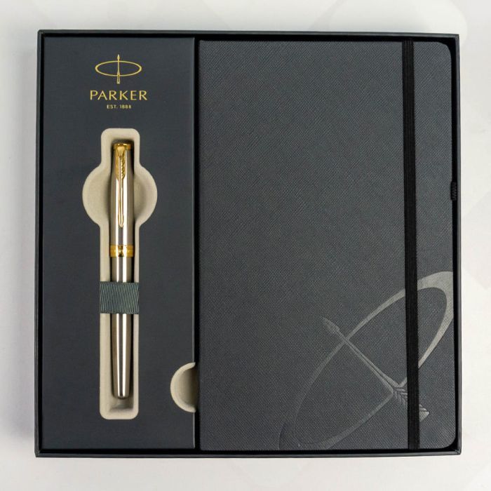 Ручка пір'яна Parker SONNET 17 Stainless Steel GT  FP F + блокнот Parker + подар.упаковка GIFT24 (84 111b24) зображення 4