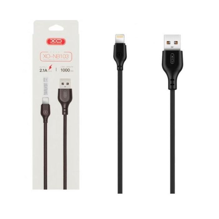 Дата кабель USB 2.0 AM to Lightning 1.0m 2.1A black XO (XO-NB-103-L-1-BK) изображение 2