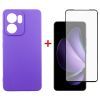 Чехол для мобильного телефона Dengos Oppo Reno13 F Case Carbon + Glass (Purple) (DG-KM-151)