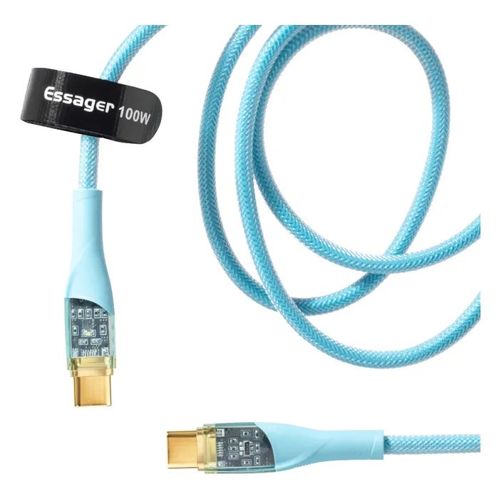 Дата кабель USB-C to USB-C 1.0m 100W blue Essager (EXCTT1-XJ03-P)