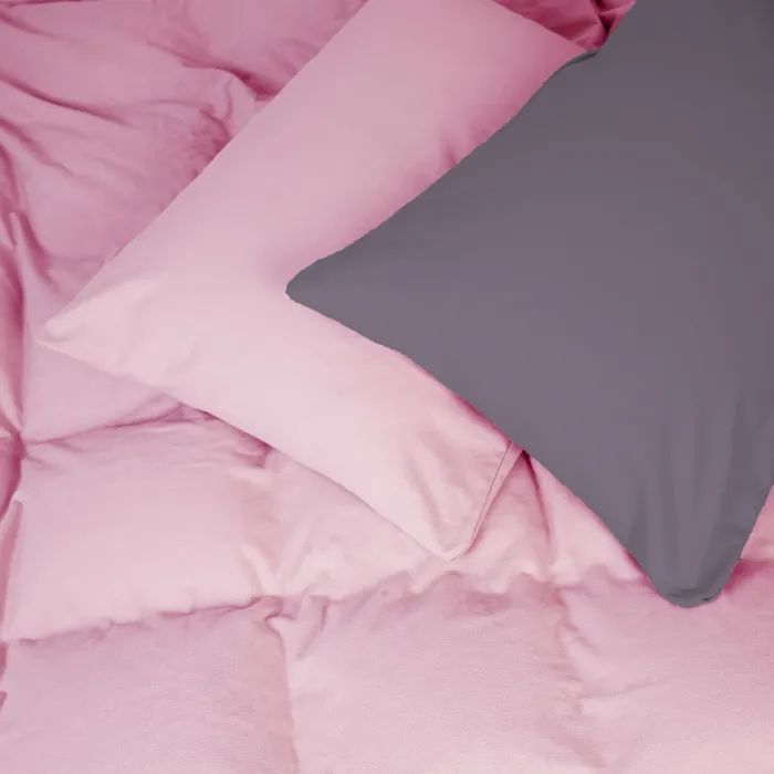 Постельное белье MirSon 001-008 Ash grey/Pink Фланель 2x143x210 Семейный (2200009660917)