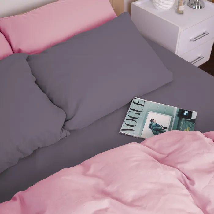 Постельное белье MirSon 001-008 Ash grey/Pink Фланель 2x143x210 Семейный (2200009660917) изображение 5