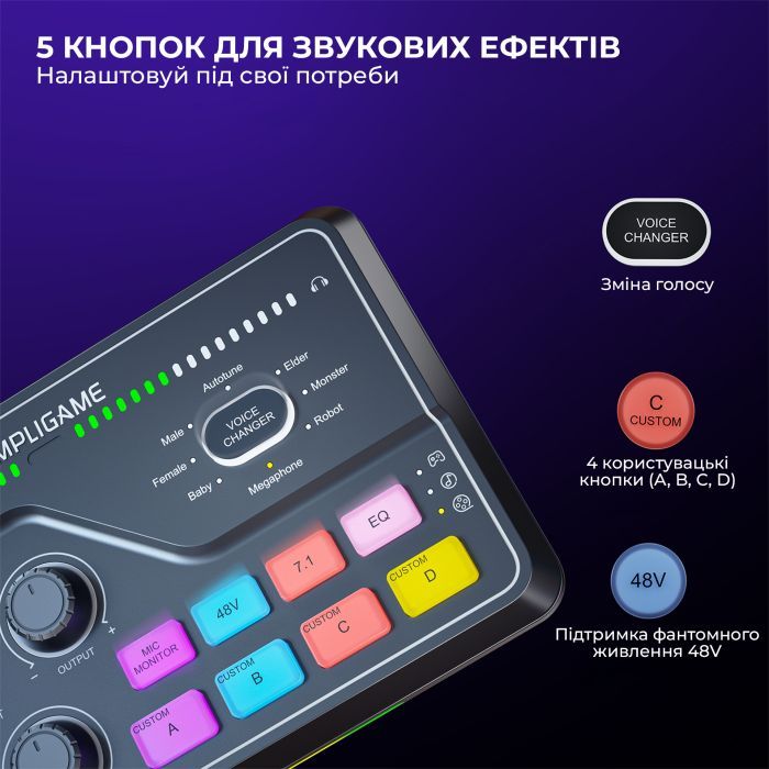 Мікшерний пульт Fifine SC8 Black (SC8) зображення 8