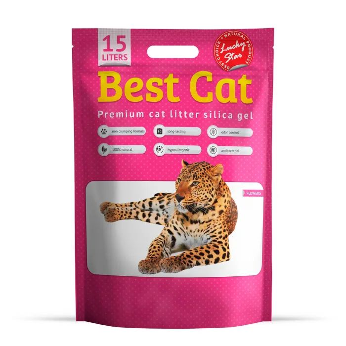 Наполнитель для туалета Best Cat Pink Flowers Силикагелевый 10 л (4820281500398)