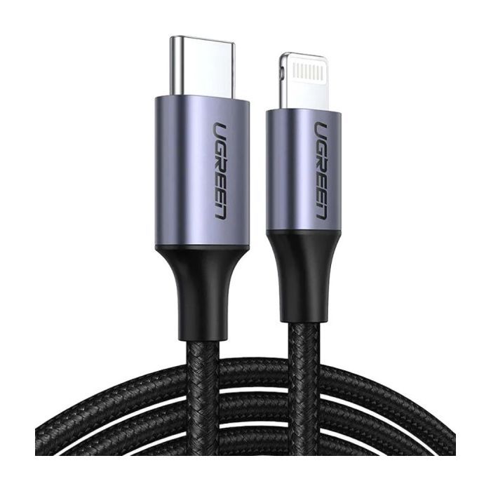 Дата кабель USB-C to Lightning 1.0m 3A 60W US304 black UGREEN (60759)