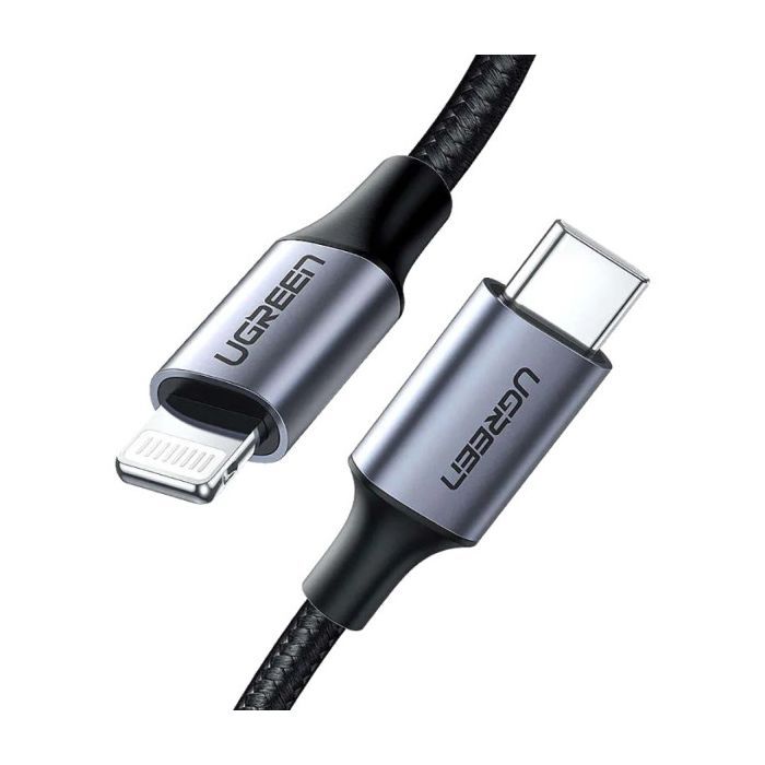 Дата кабель USB-C to Lightning 1.0m 3A 60W US304 black UGREEN (60759) изображение 2