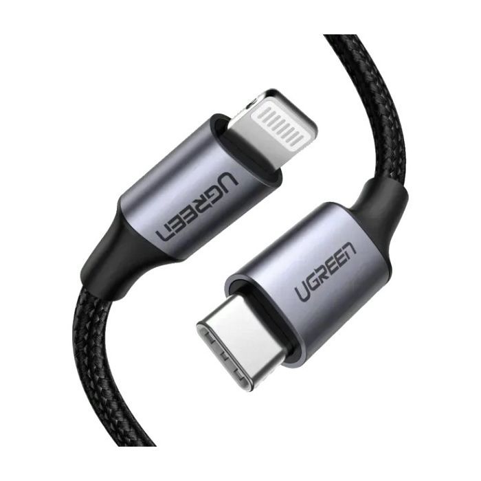 Дата кабель USB-C to Lightning 1.0m 3A 60W US304 black UGREEN (60759) изображение 3