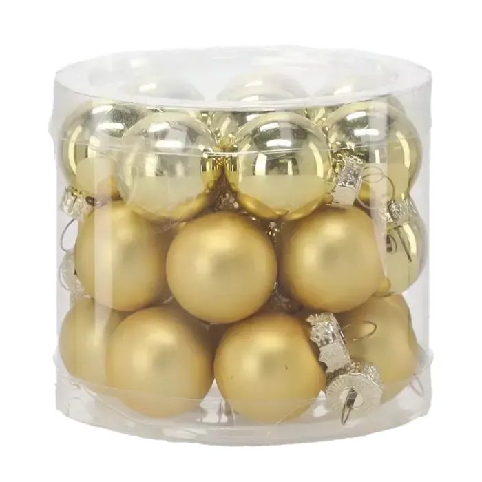 Елочная игрушка Chomik скляні кульки 24 шт, 2,5 см, золотисті (5900779882126_1)