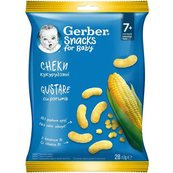 Детские снеки Gerber Кукурузные палочки с 7 месяцев 28 г (1627022)