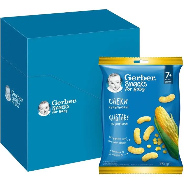 Детские снеки Gerber Кукурузные палочки с 7 месяцев 28 г (1627022) изображение 3