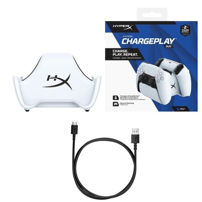 Зарядное устройство HyperX ChargePlay Duo для PS5 DualSense White (51P68AA) изображение 6