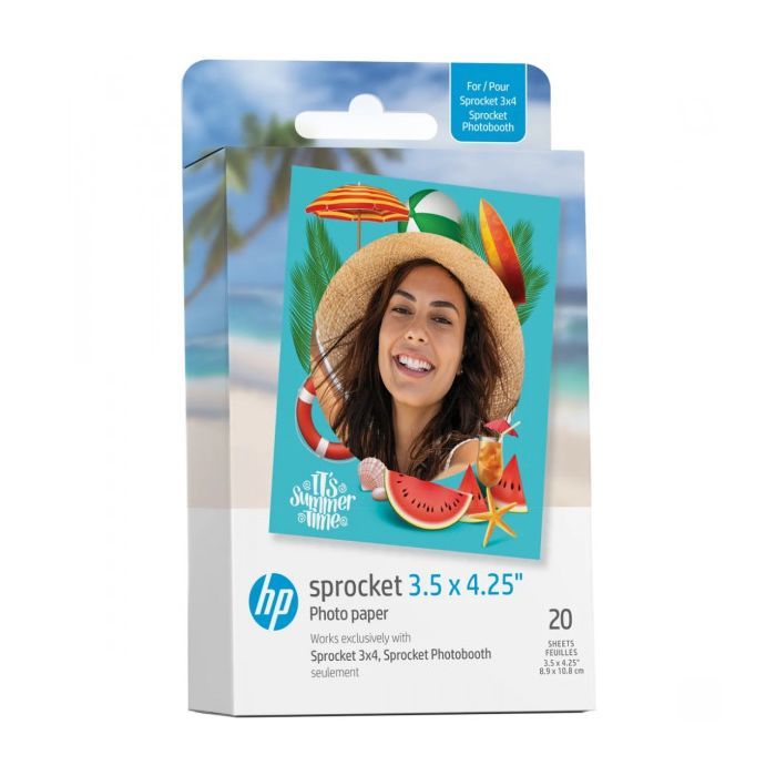 Фотобумага HP Zink 3.5x4.25" Sprocket, glossy, self-adhesive, 20sh (HPIZ3X420)