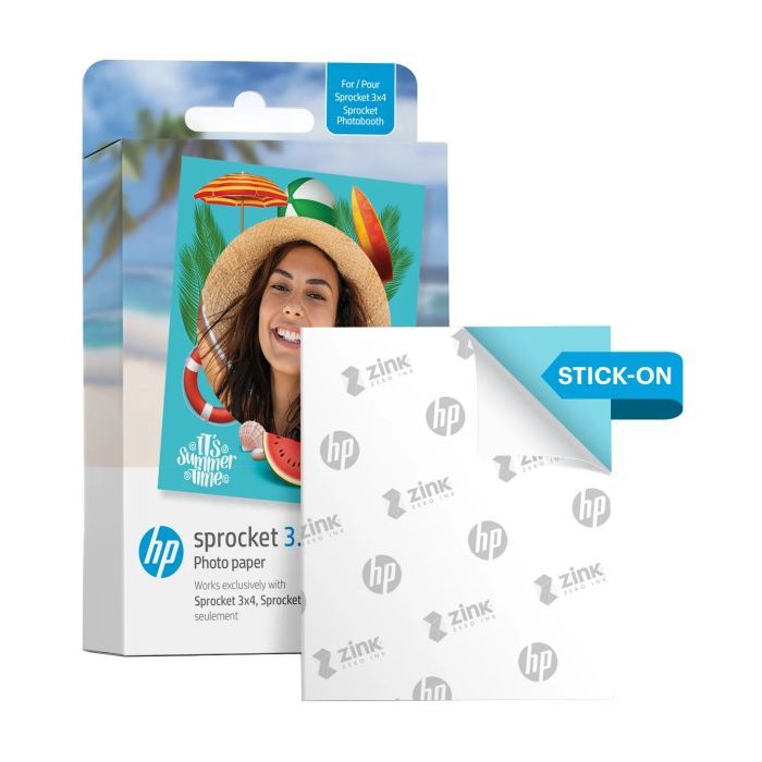 Фотобумага HP Zink 3.5x4.25" Sprocket, glossy, self-adhesive, 20sh (HPIZ3X420) изображение 2