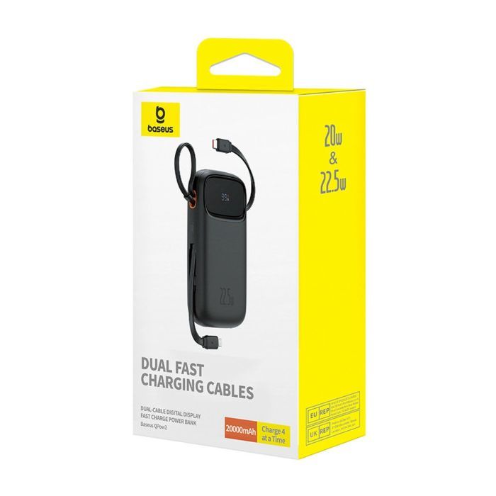 Батарея універсальна Baseus Qpow2 20000mAh 22.5W PD, QC/3.0, White (P10055002223-00) зображення 8