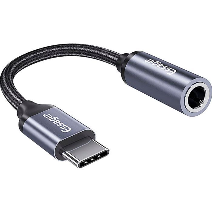 Переходник USB-C M to 3.5mm F 0.12m gray Essager (EZJE01-0G)