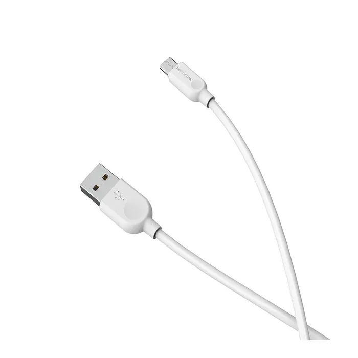 Дата кабель USB 2.0 AM to Micro 5P 1.0m 2.4A BX14 white BOROFONE (6957531089988)