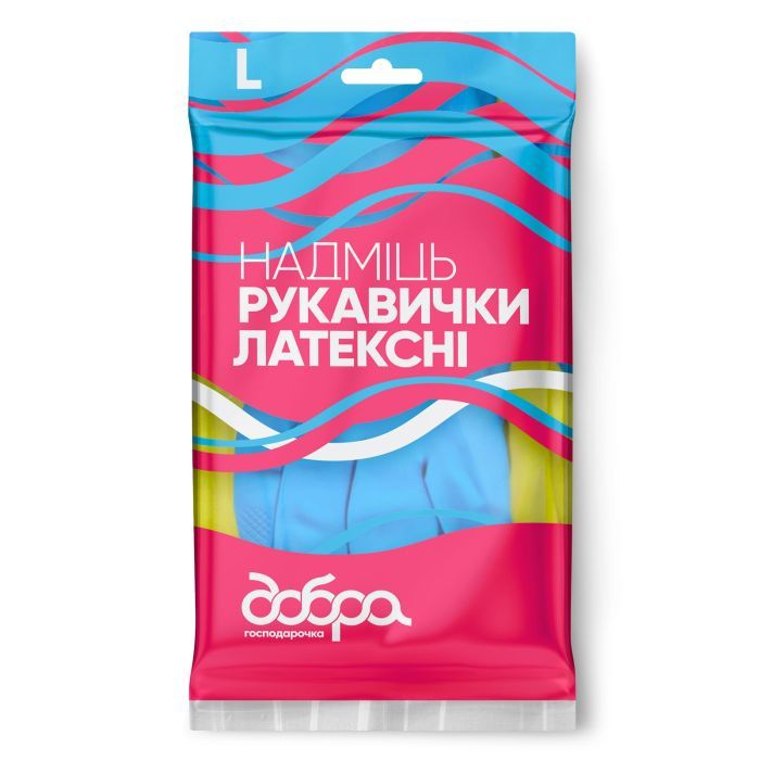 Перчатки хозяйственные Добра Господарочка Латексные Сверхпрочные Размер M (4820086523776)