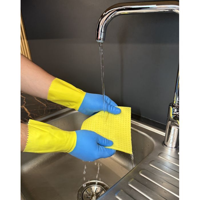 Перчатки хозяйственные Добра Господарочка Латексные Сверхпрочные Размер M (4820086523776) изображение 6