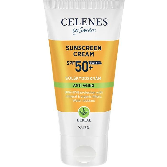 Средство от загара Celenes Herbal Sunscreen Cream Spf 50+ Anti Aging 50 мл (7350104249632)