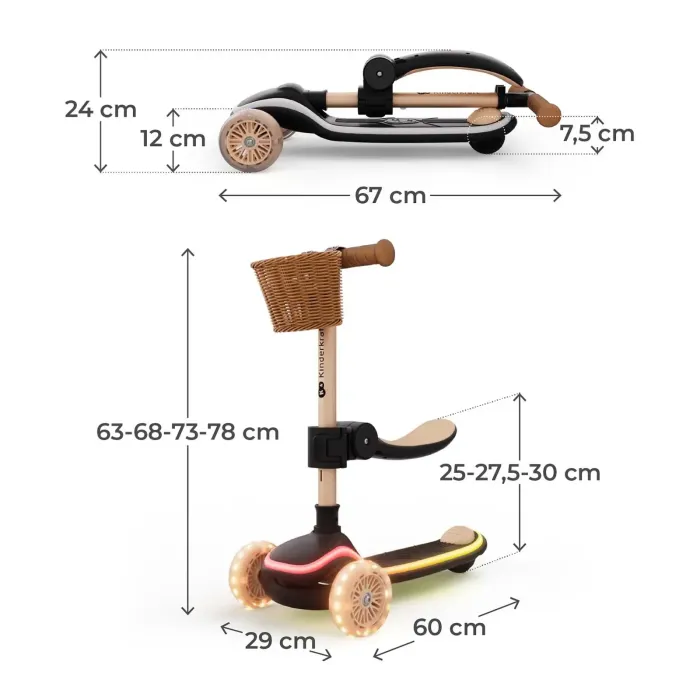 Самокат Kinderkraft 2-в-1 Raket Up Beige (KRRAUP00BEG0000) (5902533930975) изображение 5