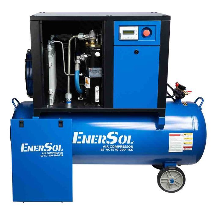 Компресор Enersol гвинтовий 1570 л/хв, 7,5 кВт, 200л, 198кг (ES-AC1570-200-1SS) зображення 3