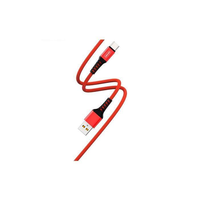Дата кабель USB 2.0 AM to USB-C 1.0m 2.4A red Denmen (DN-D02T-RD) изображение 2
