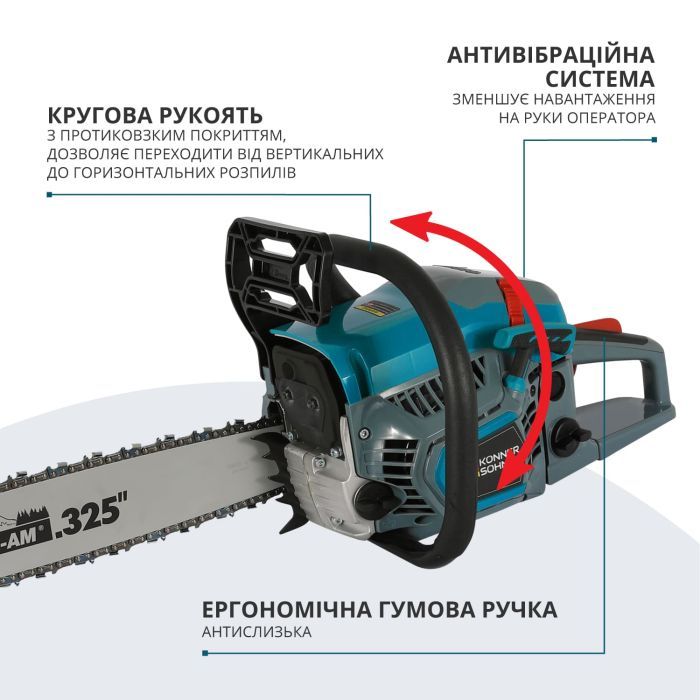 Набір інструментів Toptul Пила бензинова Konner&Sohnen KS CS31G-16-1 40см 54.5см3 5.6кг (KSCS31G-16-1) зображення 7
