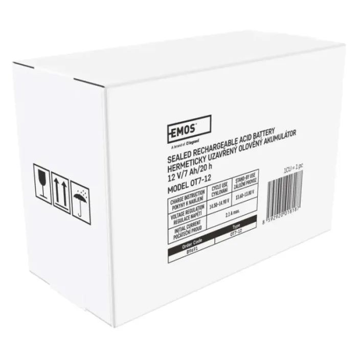 Батарея к ИБП EMOS B9691 AGM 12V 7Ah fast 4,7mm (B9691) изображение 11