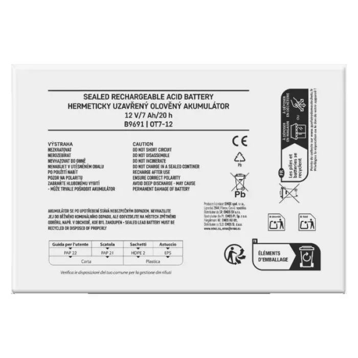Батарея к ИБП EMOS B9691 AGM 12V 7Ah fast 4,7mm (B9691) изображение 9
