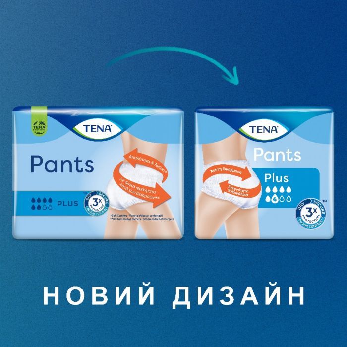 Подгузники для взрослых Tena Pants Plus Extra Large 12 шт. 6 крапель (7322542545775) изображение 3
