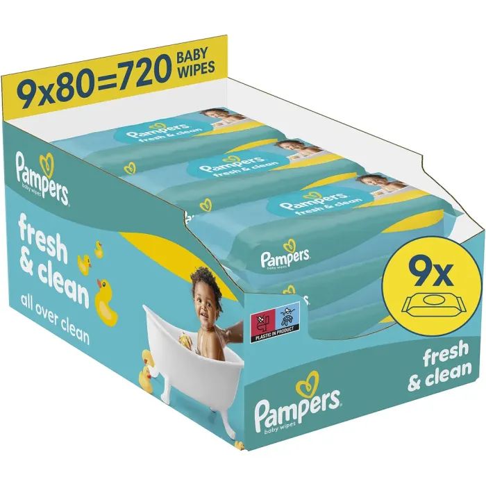 Детские влажные салфетки Pampers Fresh Clean 80 шт х 12 пачок (960 шт) (8006530134552)