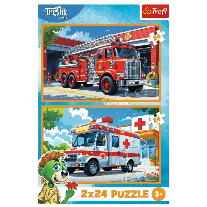 Пазл Trefl KAZSTUDIO Машини рятувальників 2х24 елемента (5900511344479) зображення 4