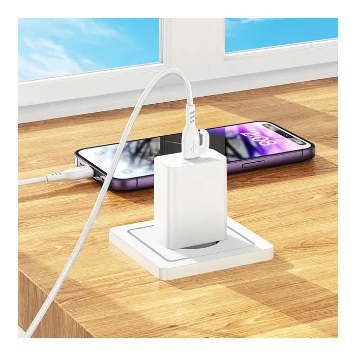 Зарядное устройство BOROFONE USB-C PD20W + cable USB-C to Lightning white (6941991111419) изображение 7