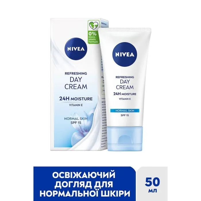 Крем для обличчя Nivea Refreshing 24H Moisture Day Cream SPF15 50 мл (9005800227092) зображення 4