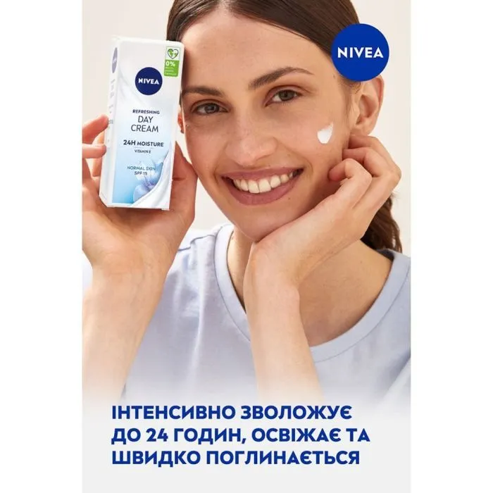 Крем для обличчя Nivea Refreshing 24H Moisture Day Cream SPF15 50 мл (9005800227092) зображення 5