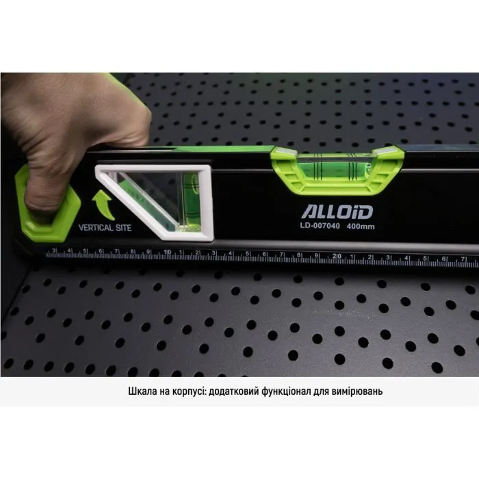 Рівень Alloid Pro, 40см, 3 капсули, з магнітом, бокове вікно (LD-007040) зображення 4