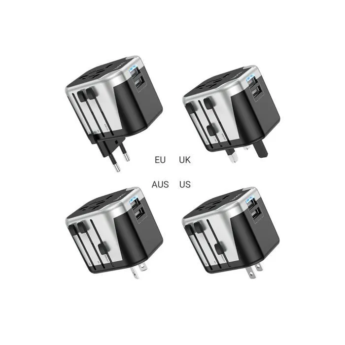 Сетевой фильтр питания HOCO AC5 1 роз, 2 USB, 1,5м, Black/Gray (AC5ABG)