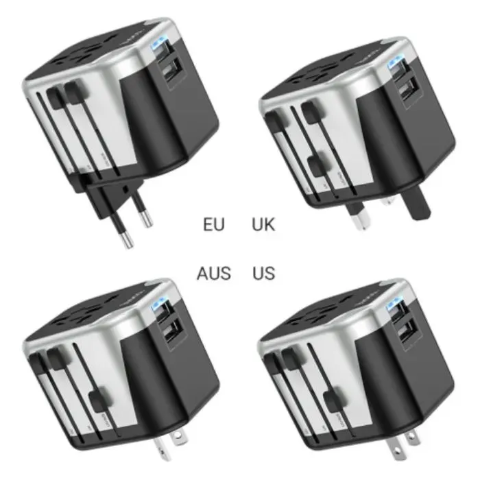Сетевой фильтр питания HOCO AC5 1 роз, 2 USB, 1,5м, Black/Gray (AC5ABG)