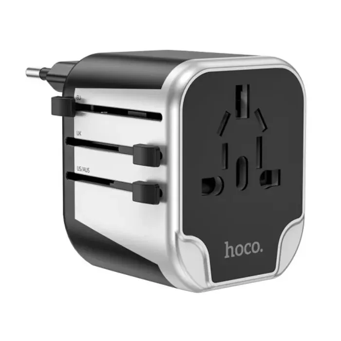 Сетевой фильтр питания HOCO AC5 1 роз, 2 USB, 1,5м, Black/Gray (AC5ABG) изображение 3
