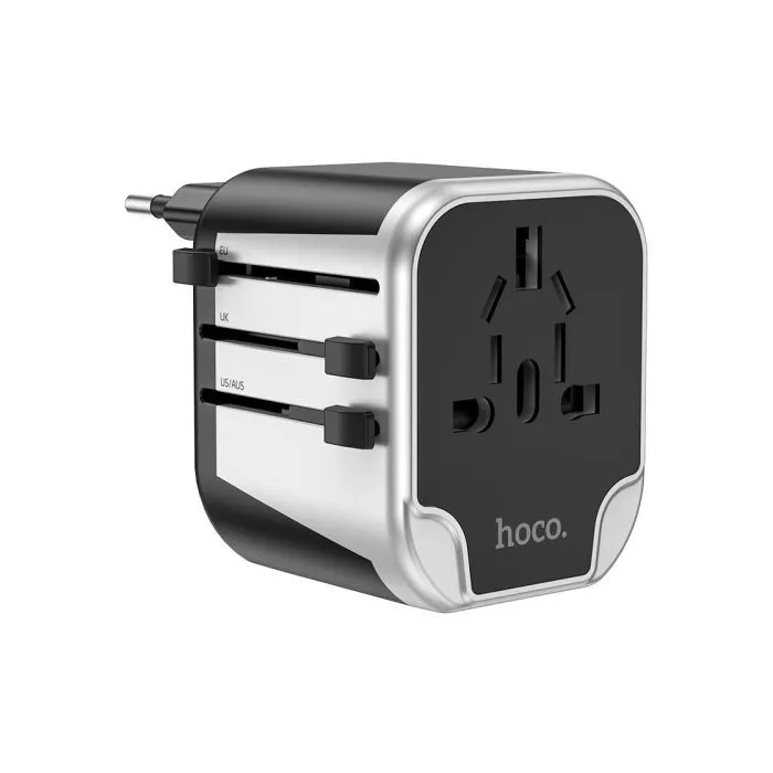 Сетевой фильтр питания HOCO AC5 1 роз, 2 USB, 1,5м, Black/Gray (AC5ABG) изображение 4