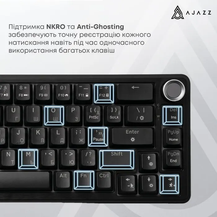 Клавіатура Ajazz AK690 Peach Mist Switch USB UA White (AK690-PM-W) зображення 14