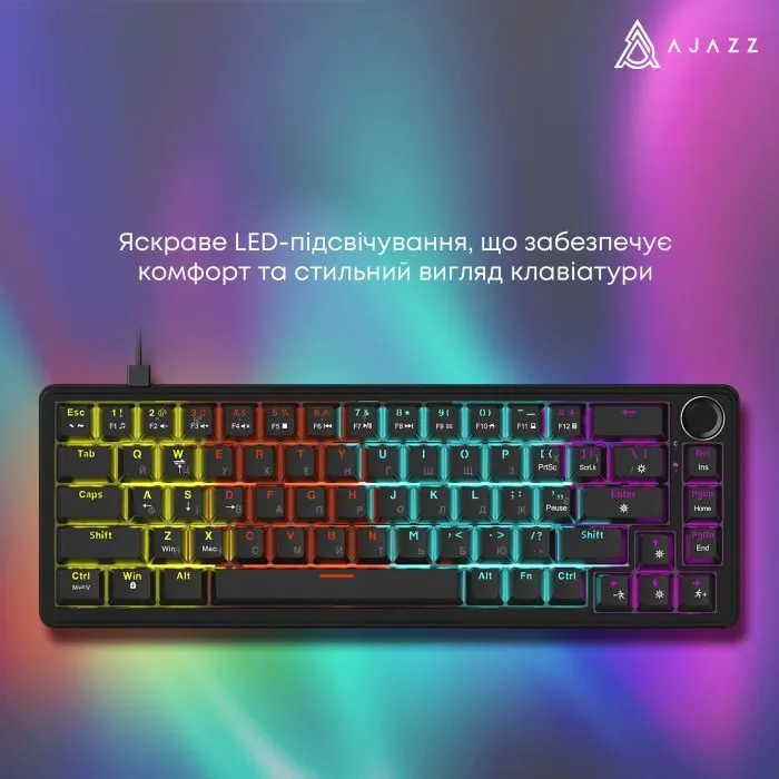 Клавіатура Ajazz AK690 Peach Mist Switch USB UA White (AK690-PM-W) зображення 15