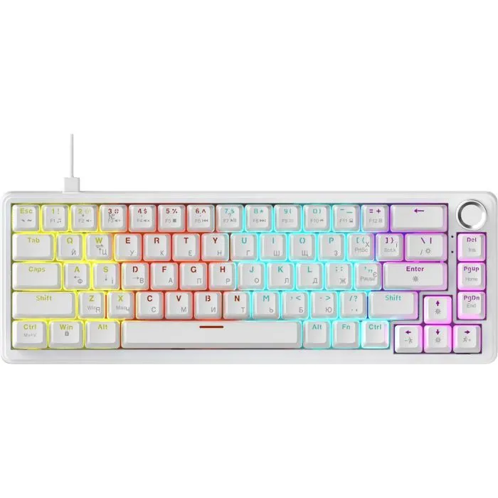 Клавіатура Ajazz AK690 Peach Mist Switch USB UA White (AK690-PM-W)