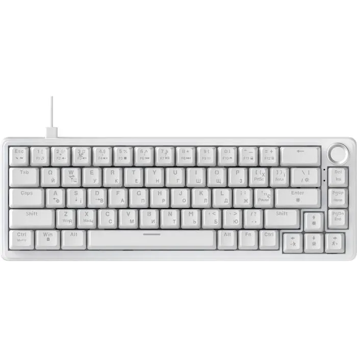 Клавіатура Ajazz AK690 Peach Mist Switch USB UA White (AK690-PM-W) зображення 2