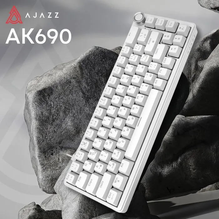 Клавіатура Ajazz AK690 Peach Mist Switch USB UA White (AK690-PM-W) зображення 5